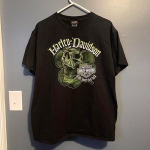 Harley Davidson Black Four Leaf Clover T-Shirt